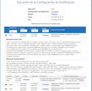 NAB Screenshot: Notification execution status screen