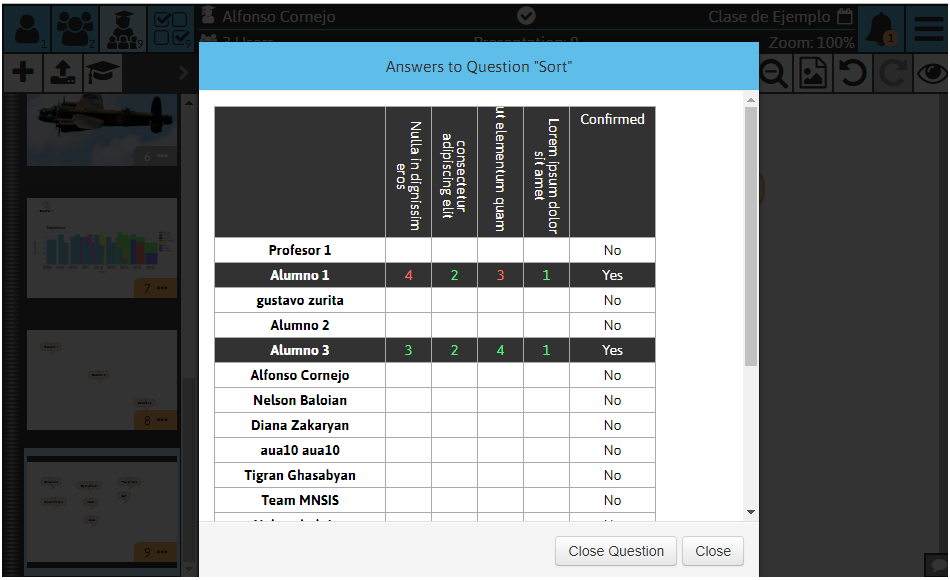 Sketchpad Screenshot: Watching answers to a Question