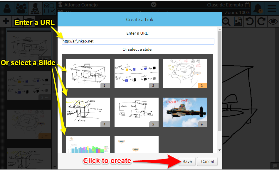 Sketchpad User Manual: Creating a Link