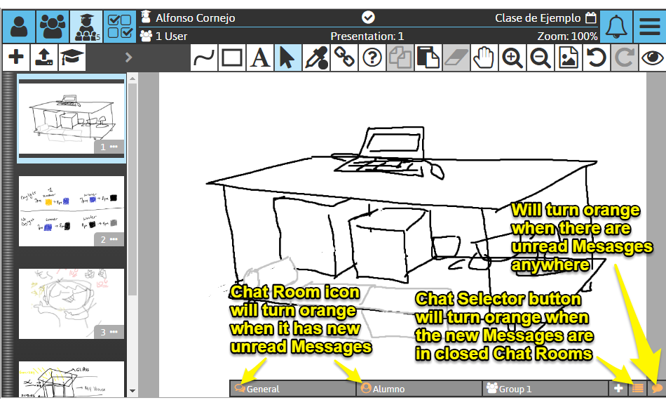 Sketchpad User Manual: Chat unread messages notification