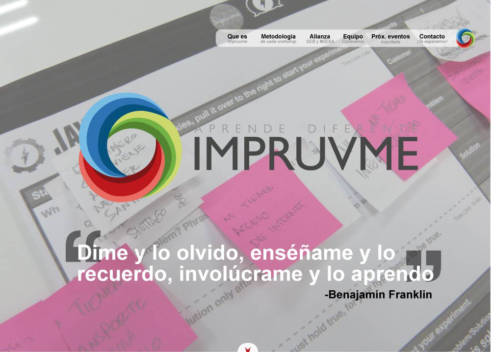 Impruvme: Website Screenshot landing section